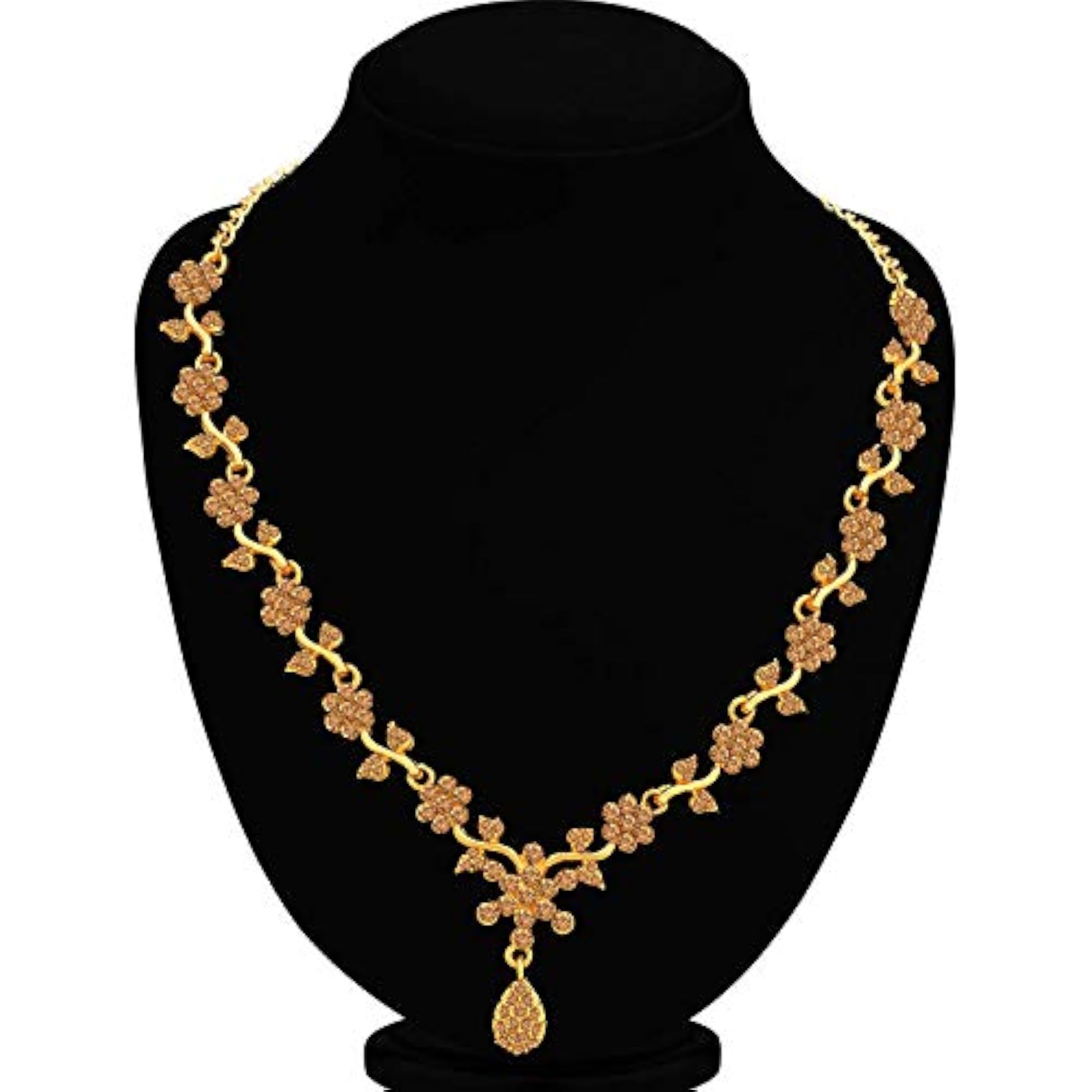 Floral Plated LCT Stone Necklace Set (N79653_D1)